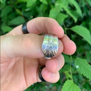 Sterling silver plated spoon ring